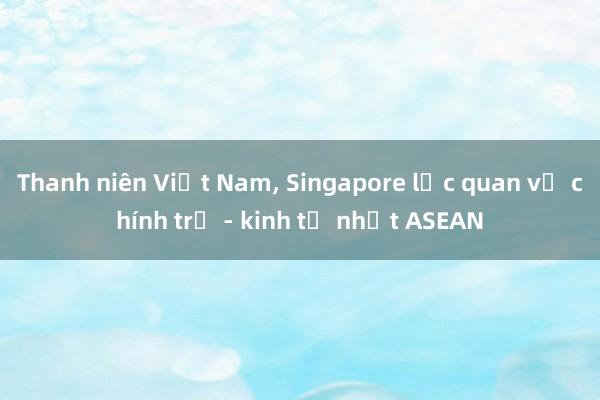 Thanh niên Việt Nam， Singapore lạc quan về chính trị - kinh tế nhất ASEAN