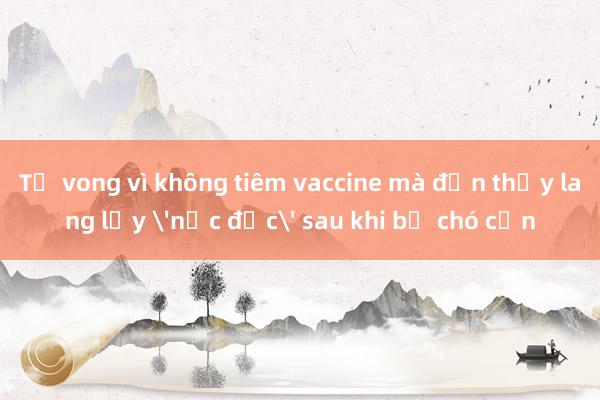 Tử vong vì không tiêm vaccine mà đến thầy lang lấy 'nọc độc' sau khi bị chó cắn